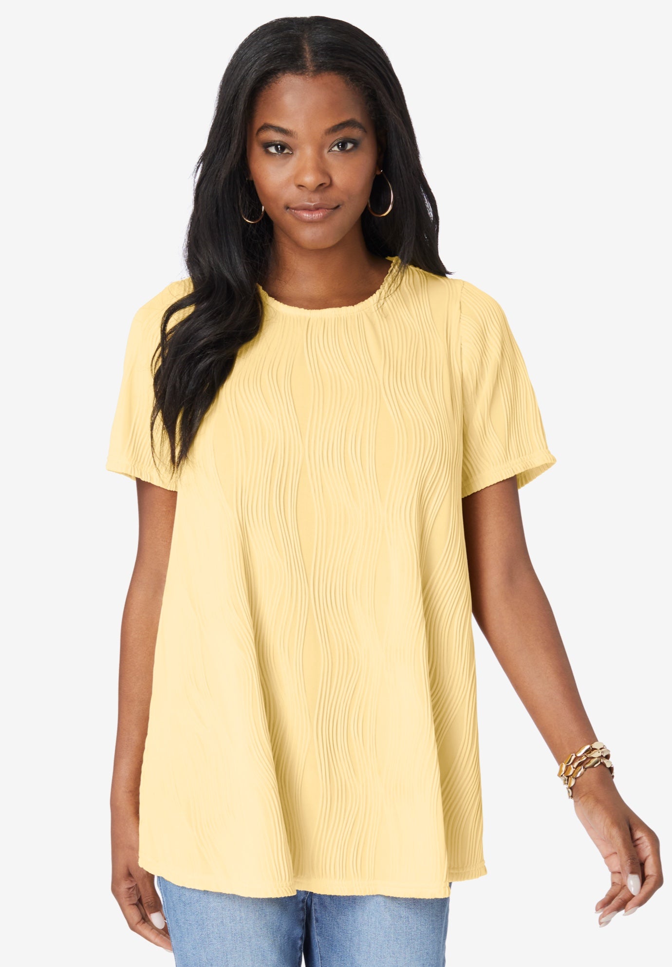 Textured Knit Swing Tee image number 0