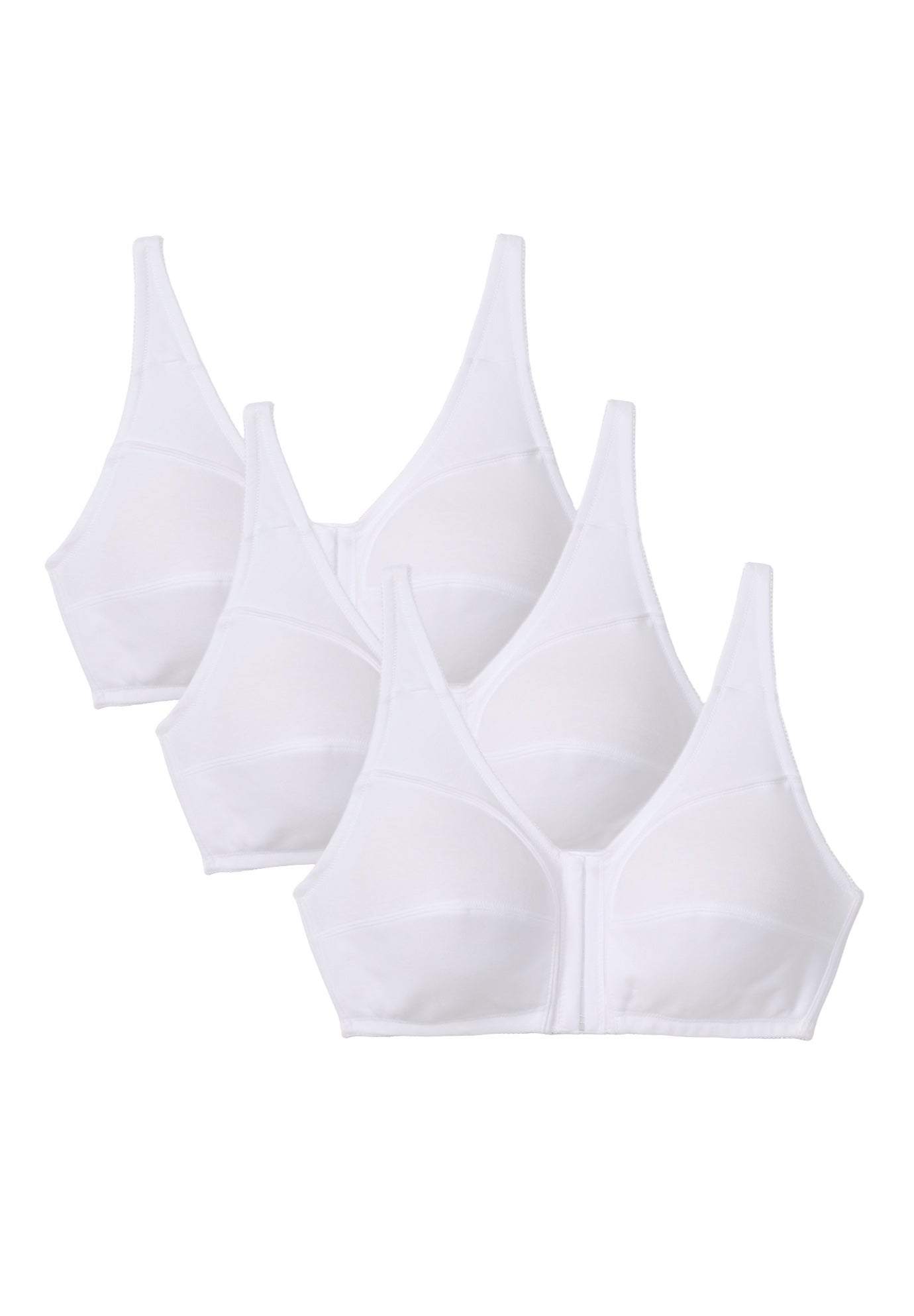 Comfort Choice Women's Plus Size 3-Pack Front-Close Cotton Wireless Bra - Picture 19 of 22