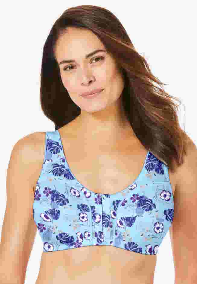 3-Pack Front-Close Cotton Wireless Bra image number 3