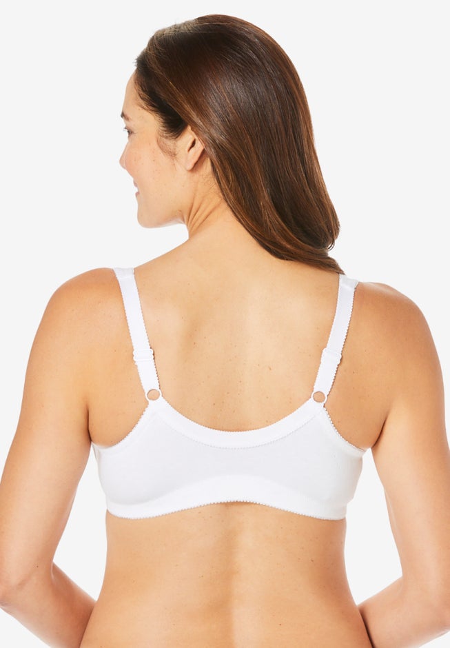 3-Pack Front-Close Cotton Wireless Bra image number 1
