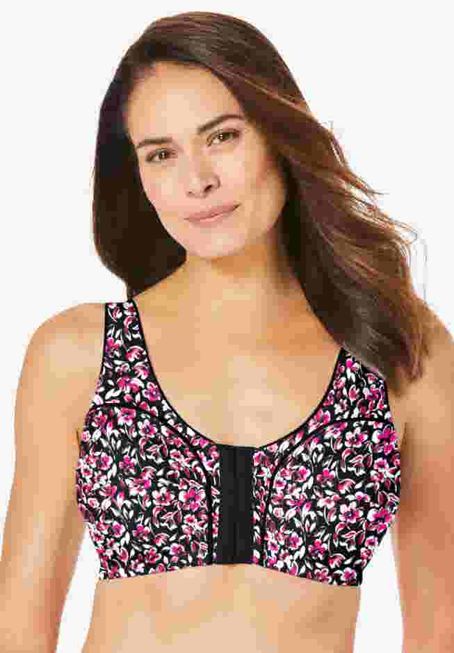 3-Pack Front-Close Cotton Wireless Bra image number 3
