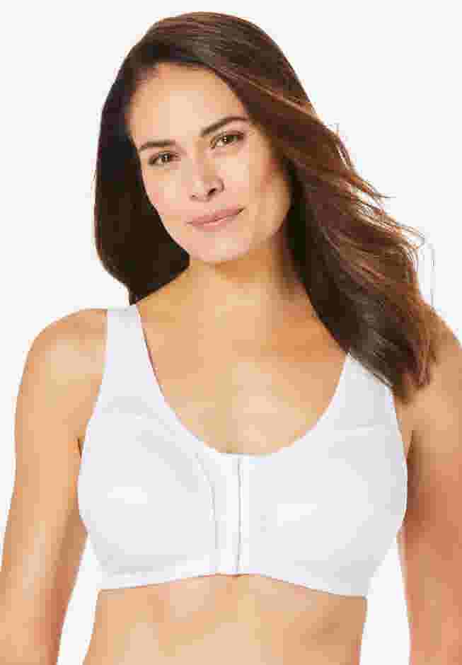 3-Pack Front-Close Cotton Wireless Bra image number 3