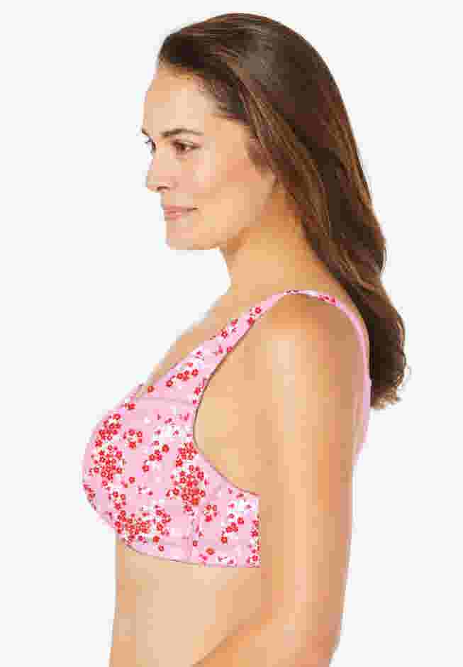 3-Pack Front-Close Cotton Wireless Bra image number 2