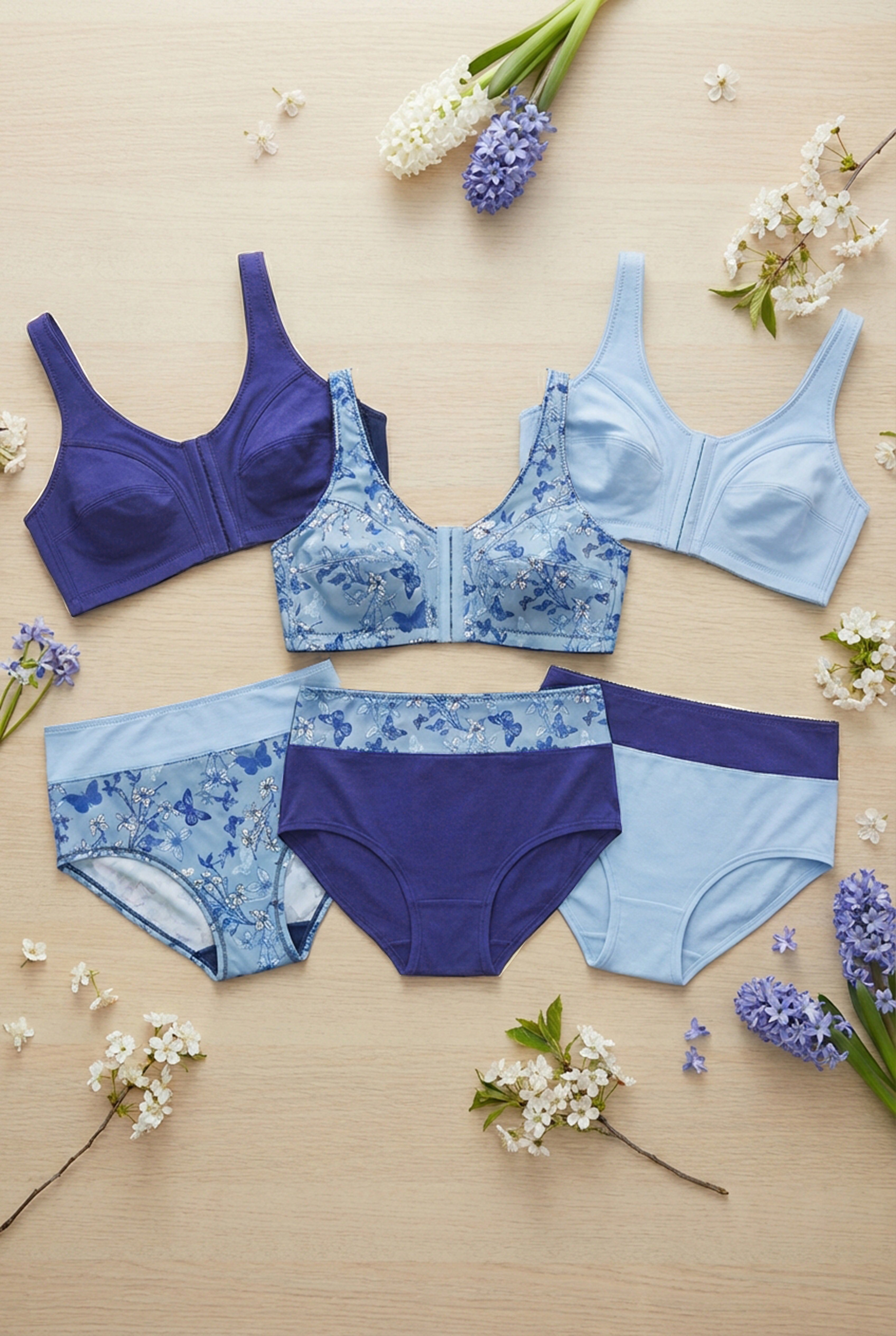 3-Pack Front-Close Cotton Wireless Bra image number 4