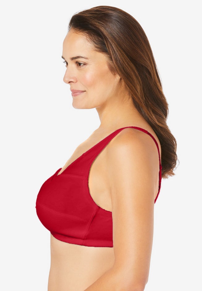 3-Pack Front-Close Cotton Wireless Bra image number 2