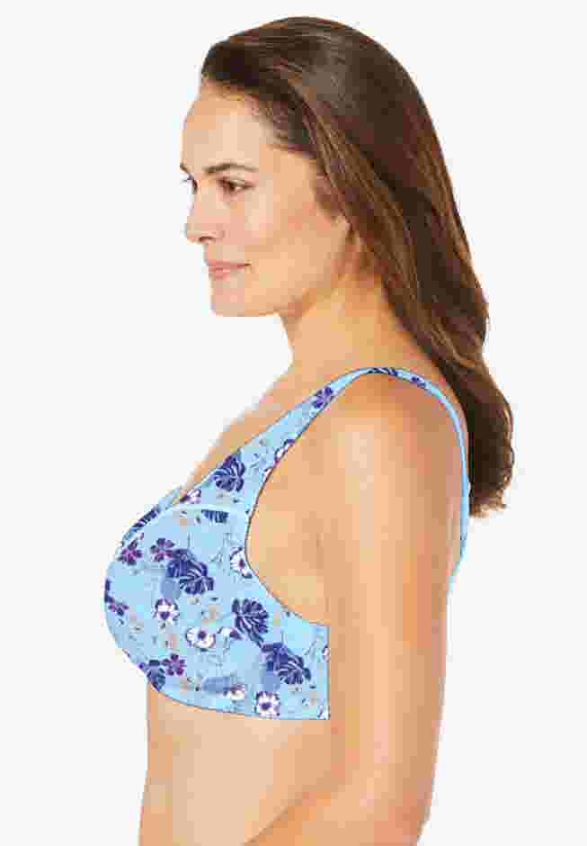 3-Pack Front-Close Cotton Wireless Bra image number 2