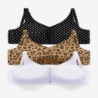 3-Pack Front-Close Cotton Wireless Bra image number null