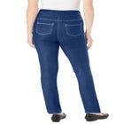 Flex-Fit Pull-On Straight-Leg Gap-Free Stretch Denim Jeans image number null