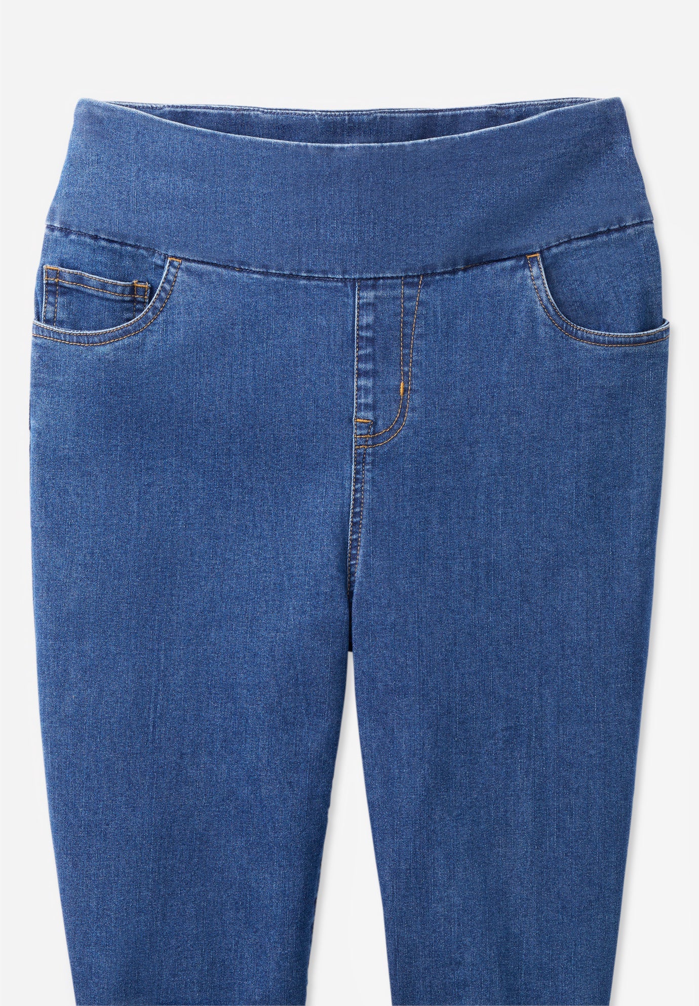 Flex-Fit Pull-On Straight-Leg Gap-Free Stretch Denim Jeans image number 2