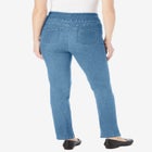 Flex-Fit Pull-On Straight-Leg Gap-Free Stretch Denim Jeans image number null