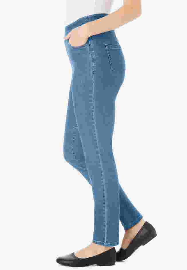 Flex-Fit Pull-On Straight-Leg Gap-Free Stretch Denim Jeans image number 2