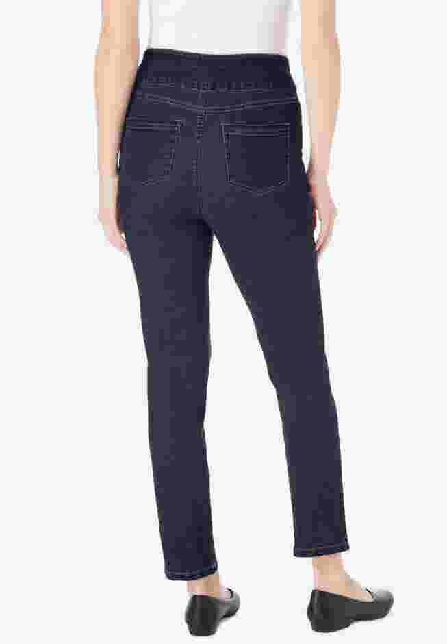 Flex-Fit Pull-On Straight-Leg Denim Jean image number 1