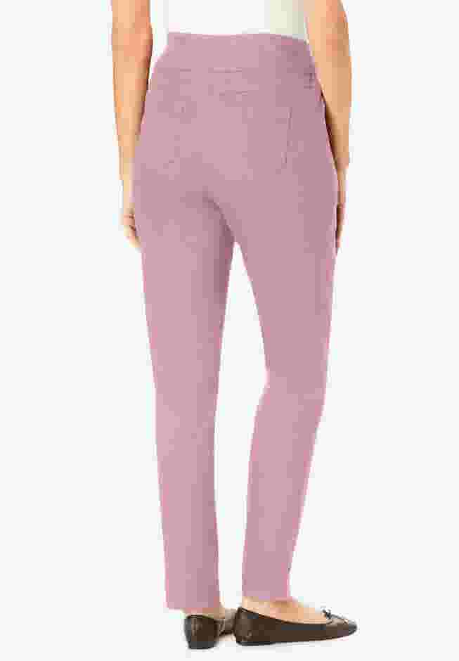 Womens Plus-Size Flex-Fit Pull-On Straight-Leg Gap-Free Stretch Denim Jeans image number 1