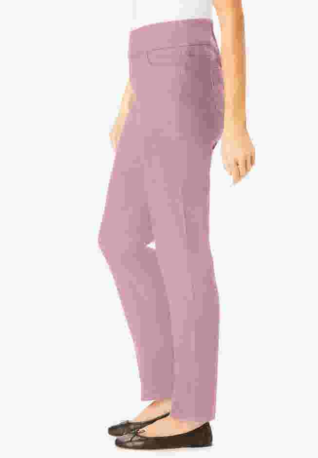 Womens Plus-Size Flex-Fit Pull-On Straight-Leg Gap-Free Stretch Denim Jeans image number 2