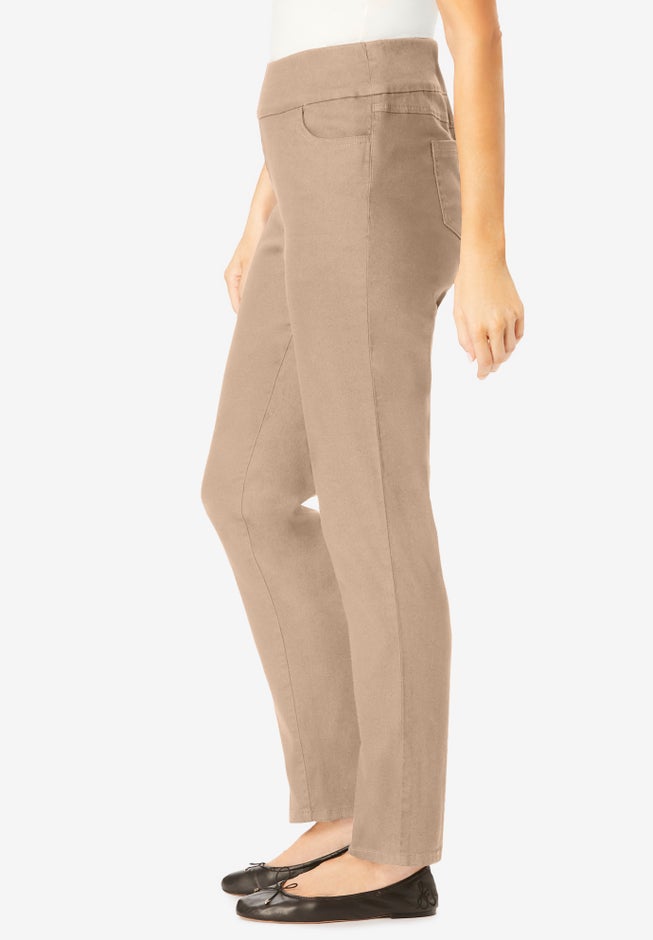 Flex-Fit Pull-On Straight-Leg Gap-Free Stretch Denim Jeans image number 2