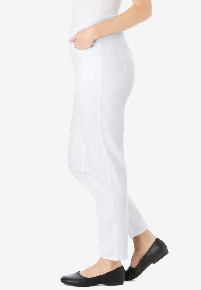 Flex-Fit Pull-On Straight-Leg Gap-Free Stretch Denim Jeans image number 2