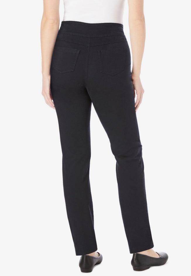 Flex-Fit Pull-On Straight-Leg Gap-Free Stretch Denim Jeans image number 1