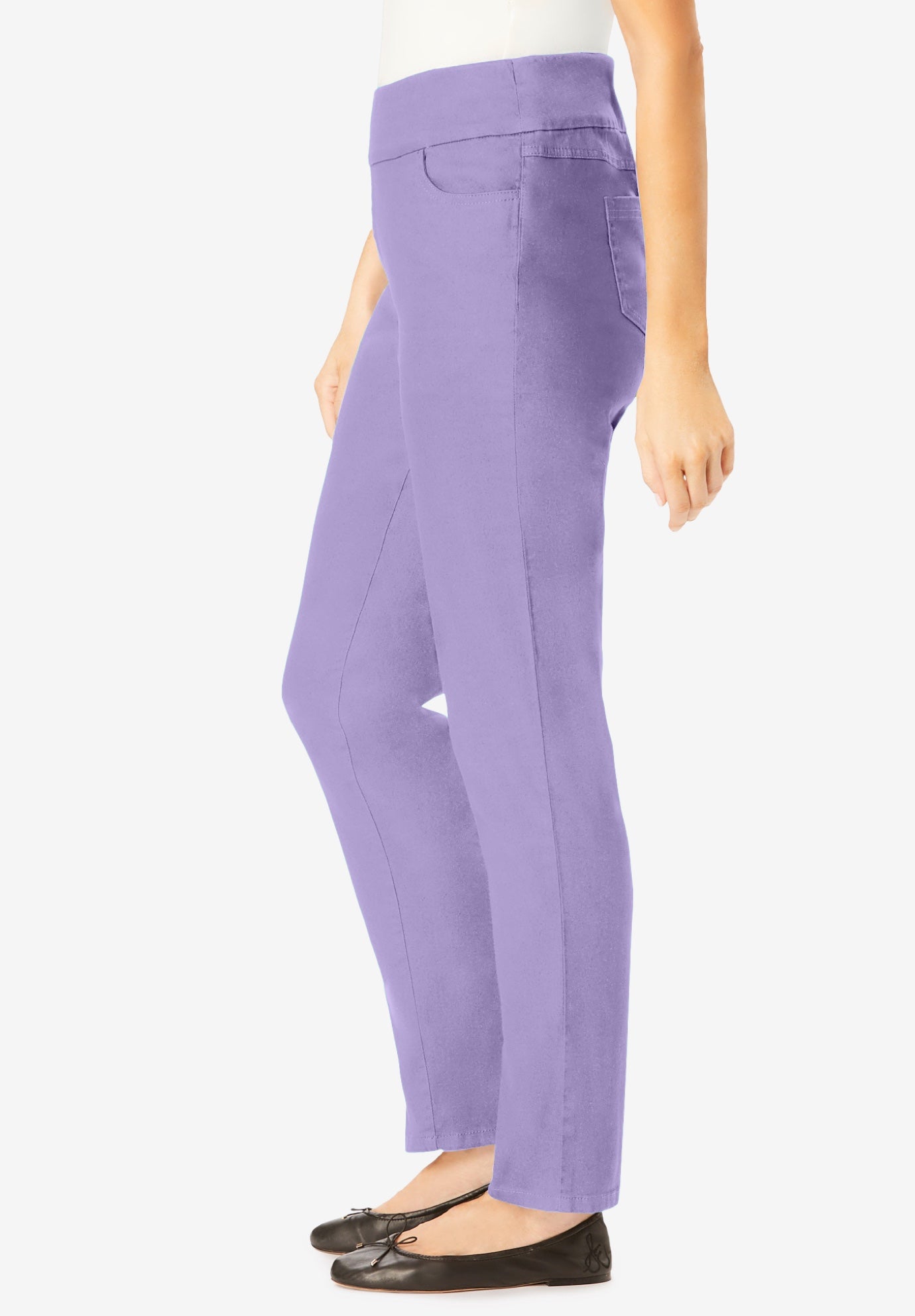 Flex-Fit Pull-On Straight-Leg Gap-Free Stretch Denim Jeans image number 2