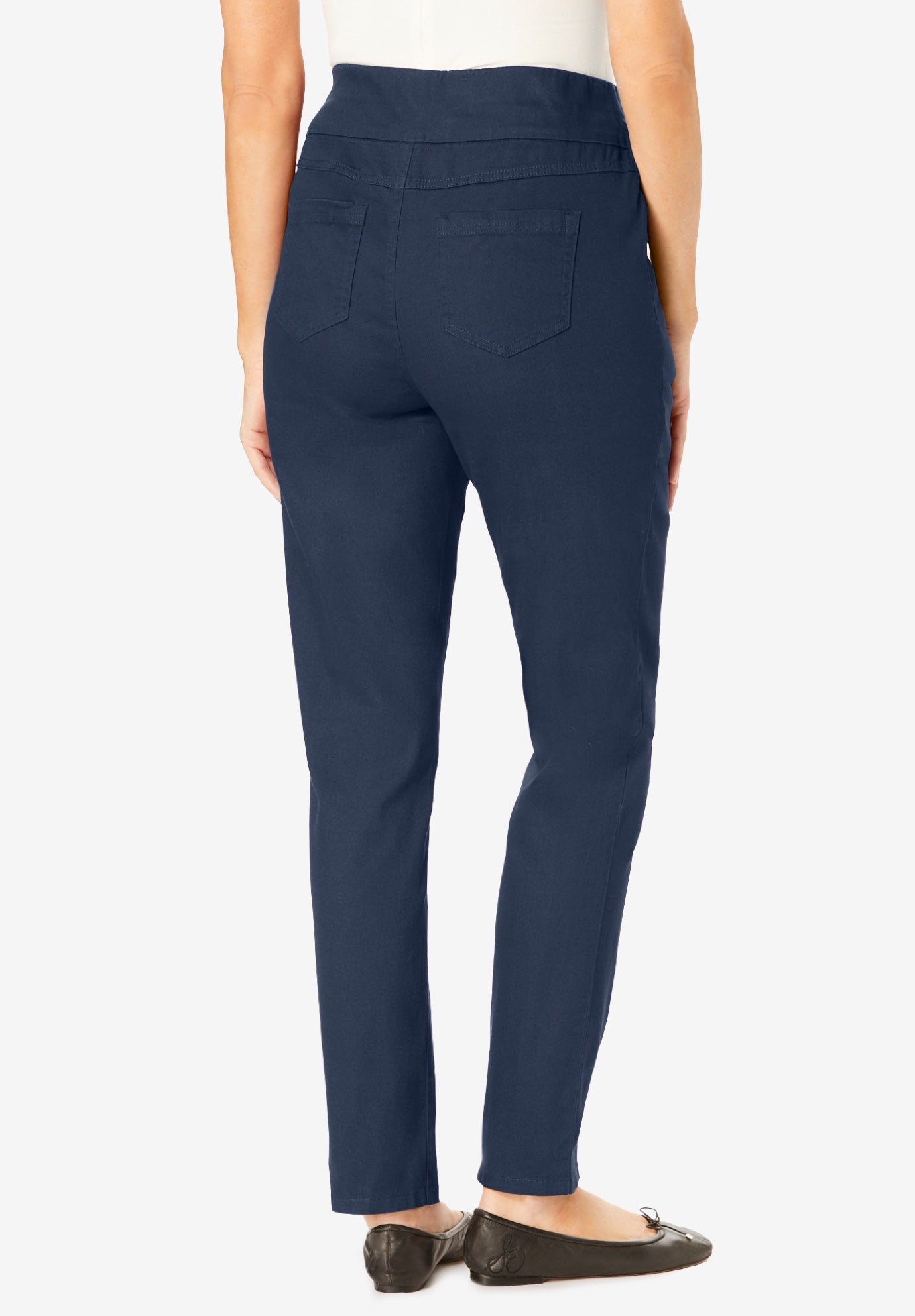 Flex-Fit Pull-On Straight-Leg Gap-Free Stretch Denim Jeans image number 1