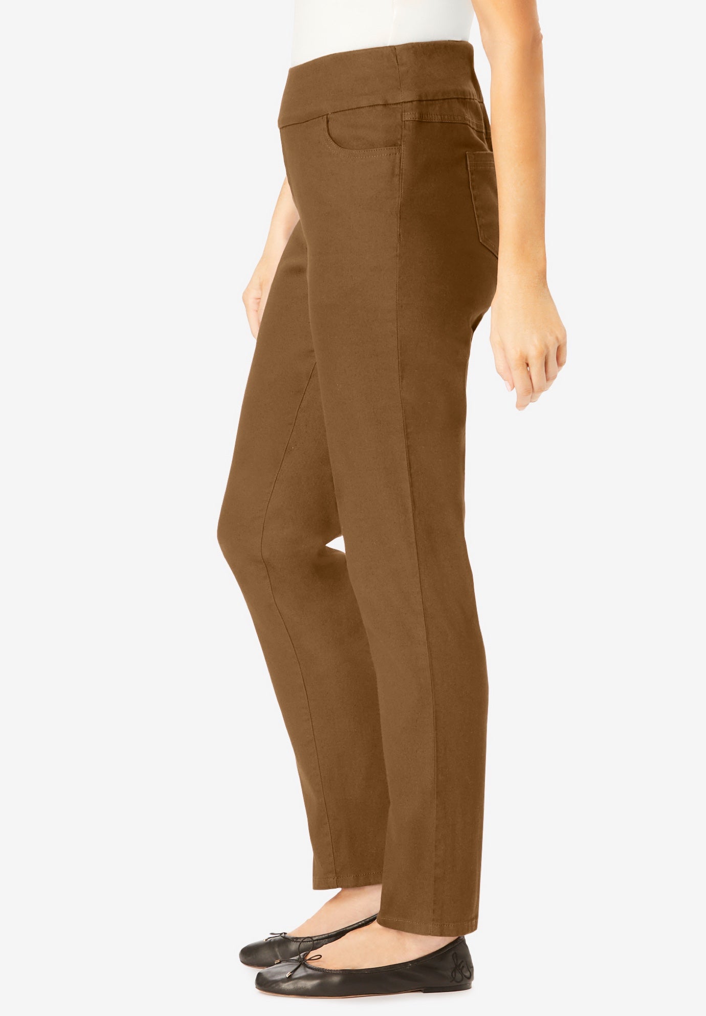 Flex-Fit Pull-On Straight-Leg Gap-Free Stretch Denim Jeans image number 2