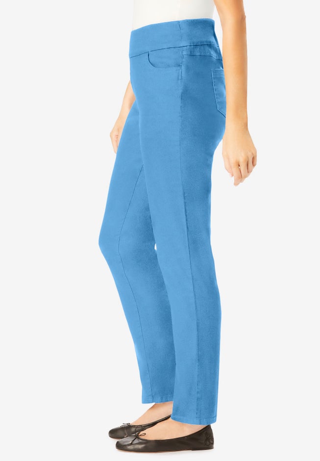 Flex-Fit Pull-On Straight-Leg Gap-Free Stretch Denim Jeans image number 2