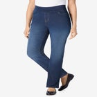 Flex-Fit Pull-On Straight-Leg Gap-Free Stretch Denim Jeans image number null