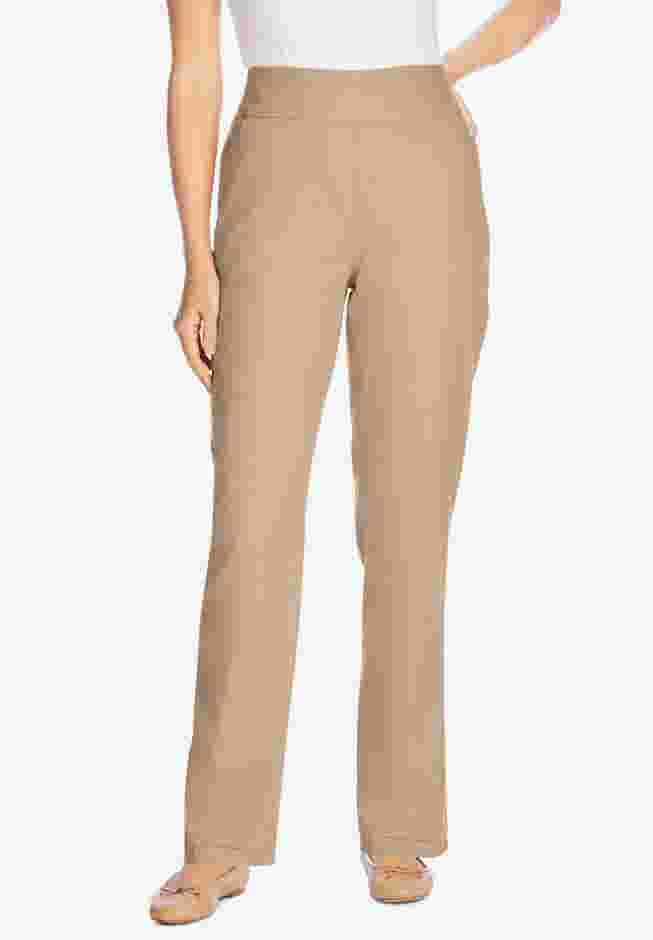 Flex-Fit Pull-On Straight-Leg Gap-Free Stretch Denim Jeans image number 0