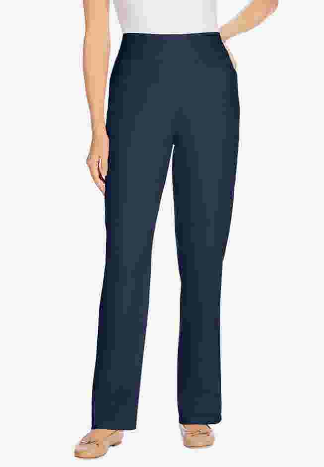 Flex-Fit Pull-On Straight-Leg Denim Jean image number 0