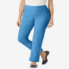 Flex-Fit Pull-On Straight-Leg Gap-Free Stretch Denim Jeans image number null
