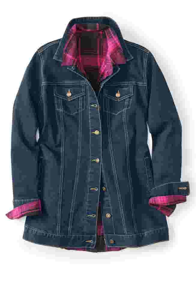 Long Stretch Denim Jean Jacket image number 5