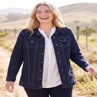 Long Stretch Denim Jean Jacket image number 0
