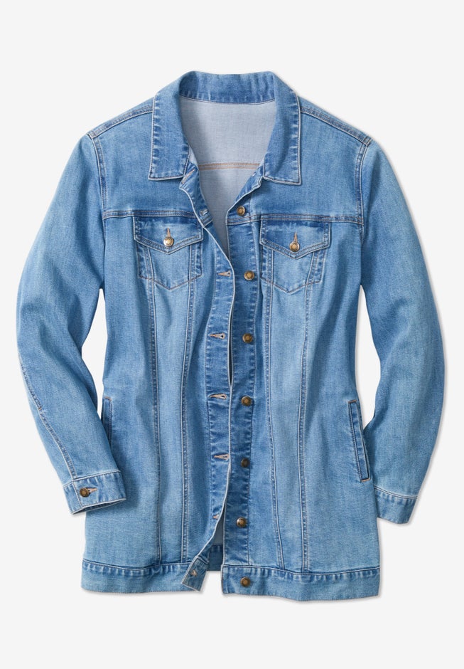 Long Stretch Denim Jean Jacket image number 2