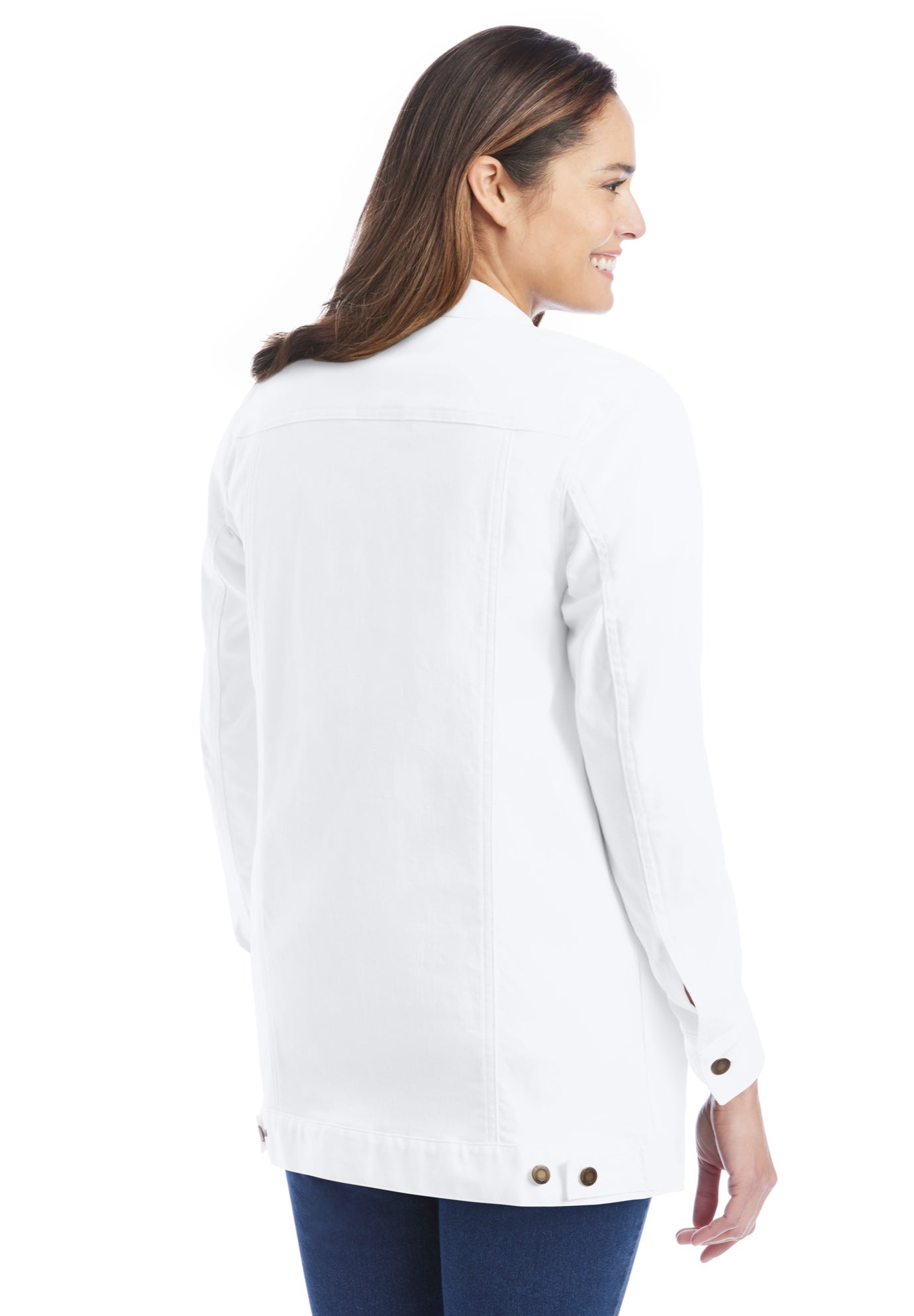 Long Stretch Denim Jean Jacket image number 1