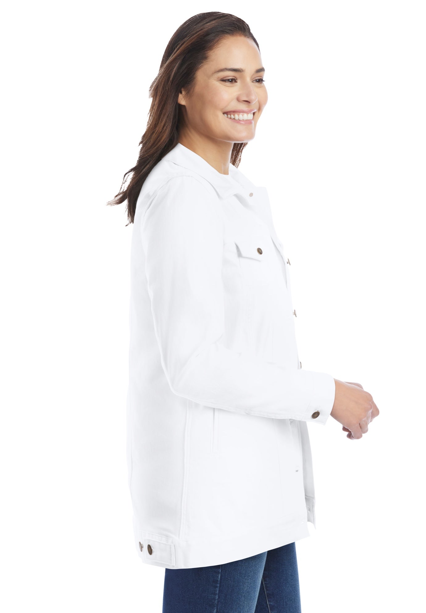 Long Stretch Denim Jean Jacket image number 2