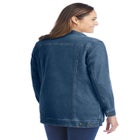 Long Stretch Denim Jean Jacket image number null