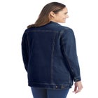 Long Stretch Denim Jean Jacket image number null