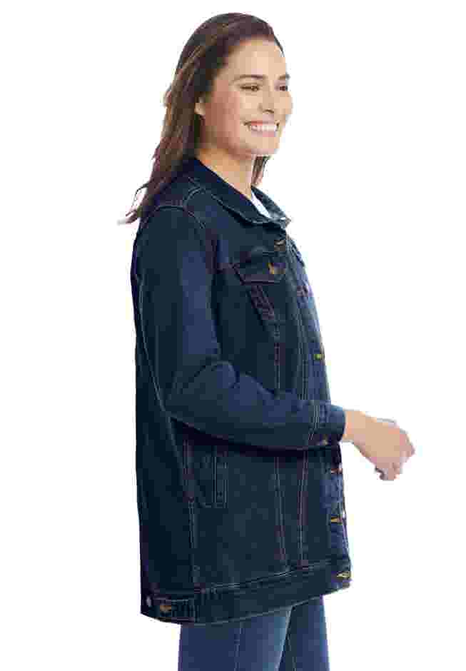 Long Stretch Denim Jean Jacket image number 2