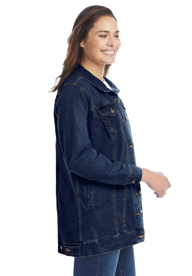 Long Stretch Denim Jean Jacket image number 2