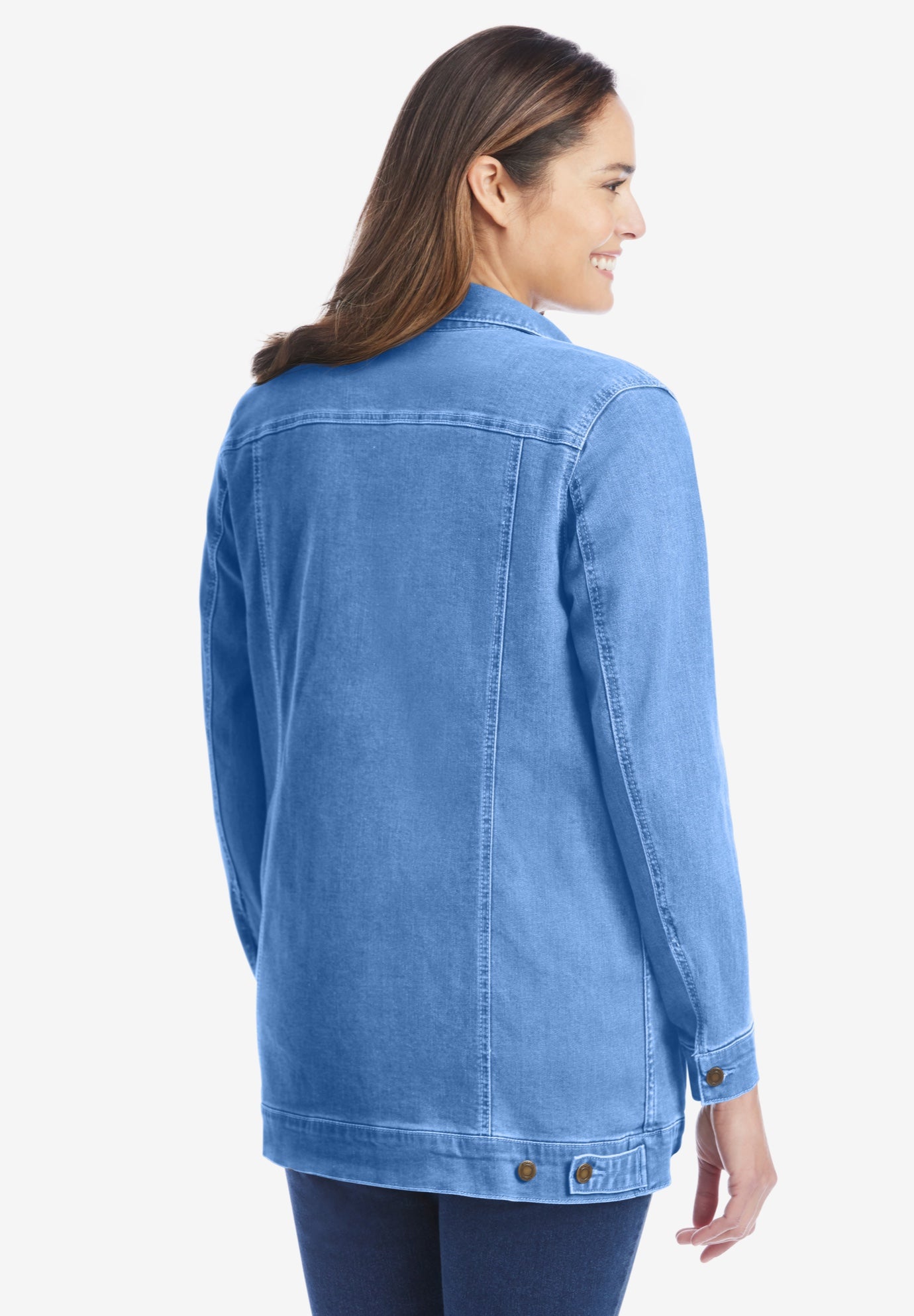 Long Stretch Denim Jean Jacket image number 1