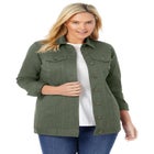 Long Stretch Denim Jean Jacket image number null