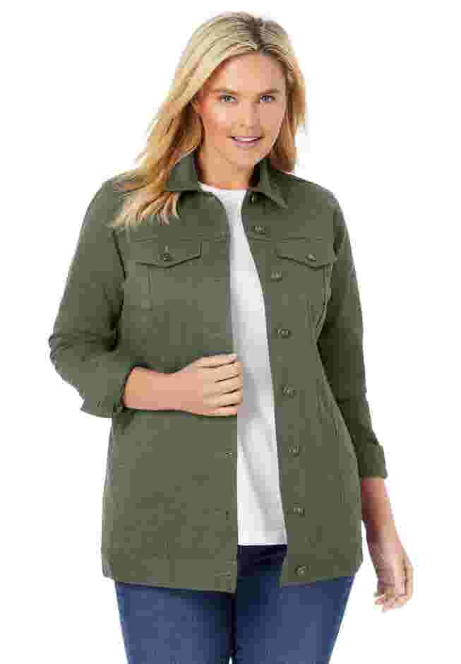 Long Stretch Denim Jean Jacket image number 0
