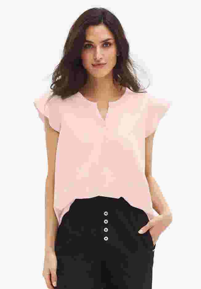 Cap Sleeve Henley Tee image number 0