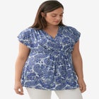 V-Neck Tunic With Gathered Bodice image number null