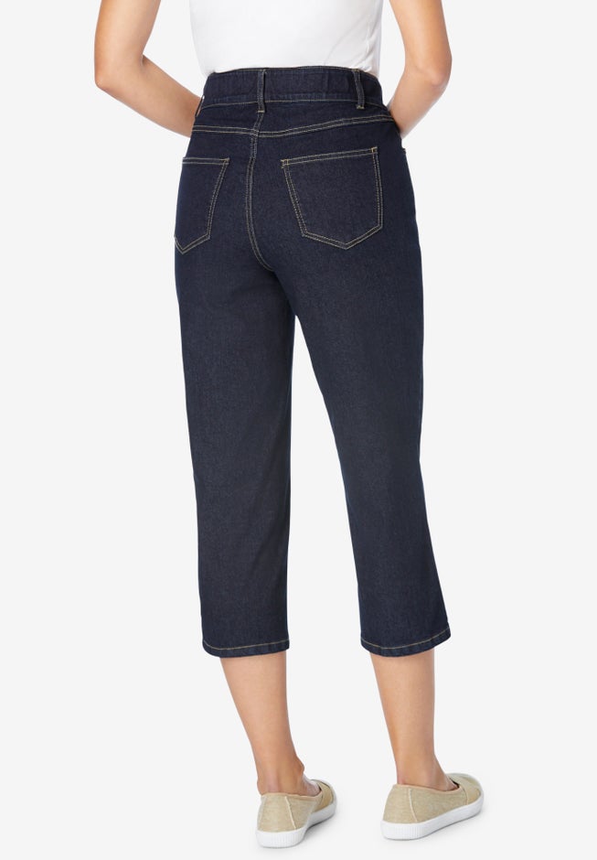 Secret Solutions™ Tummy Smoothing Denim Jean Capri image number 1