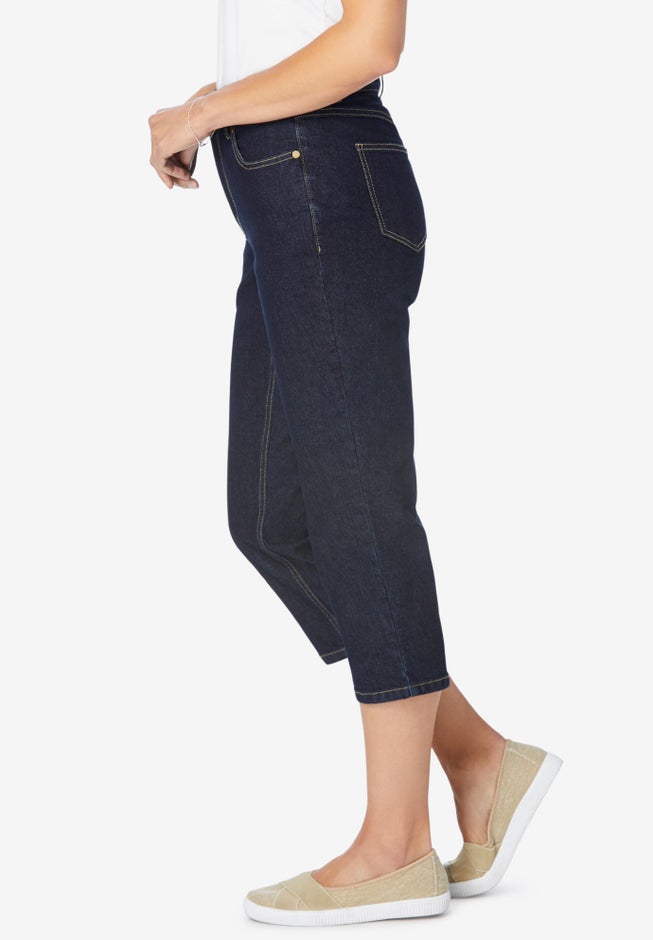 Secret Solutions™ Tummy Smoothing Denim Jean Capri image number 2