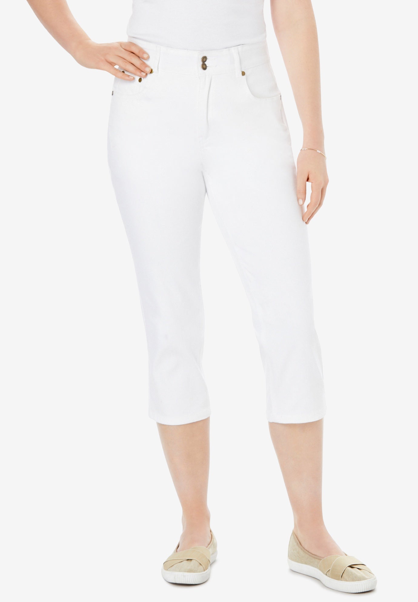 Secret Solutions&trade; Tummy Smoothing Denim Jean Capri image number 0