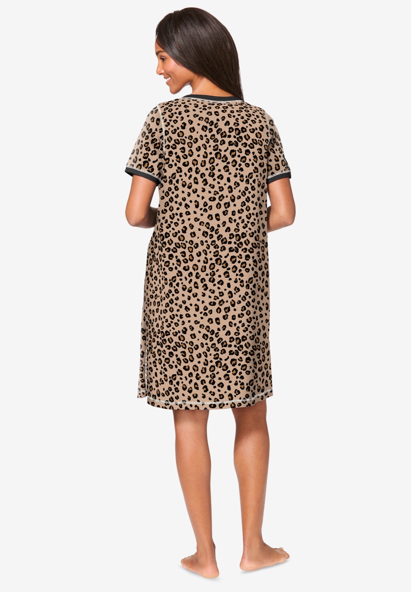 Short Henley Sleepshirt image number 1