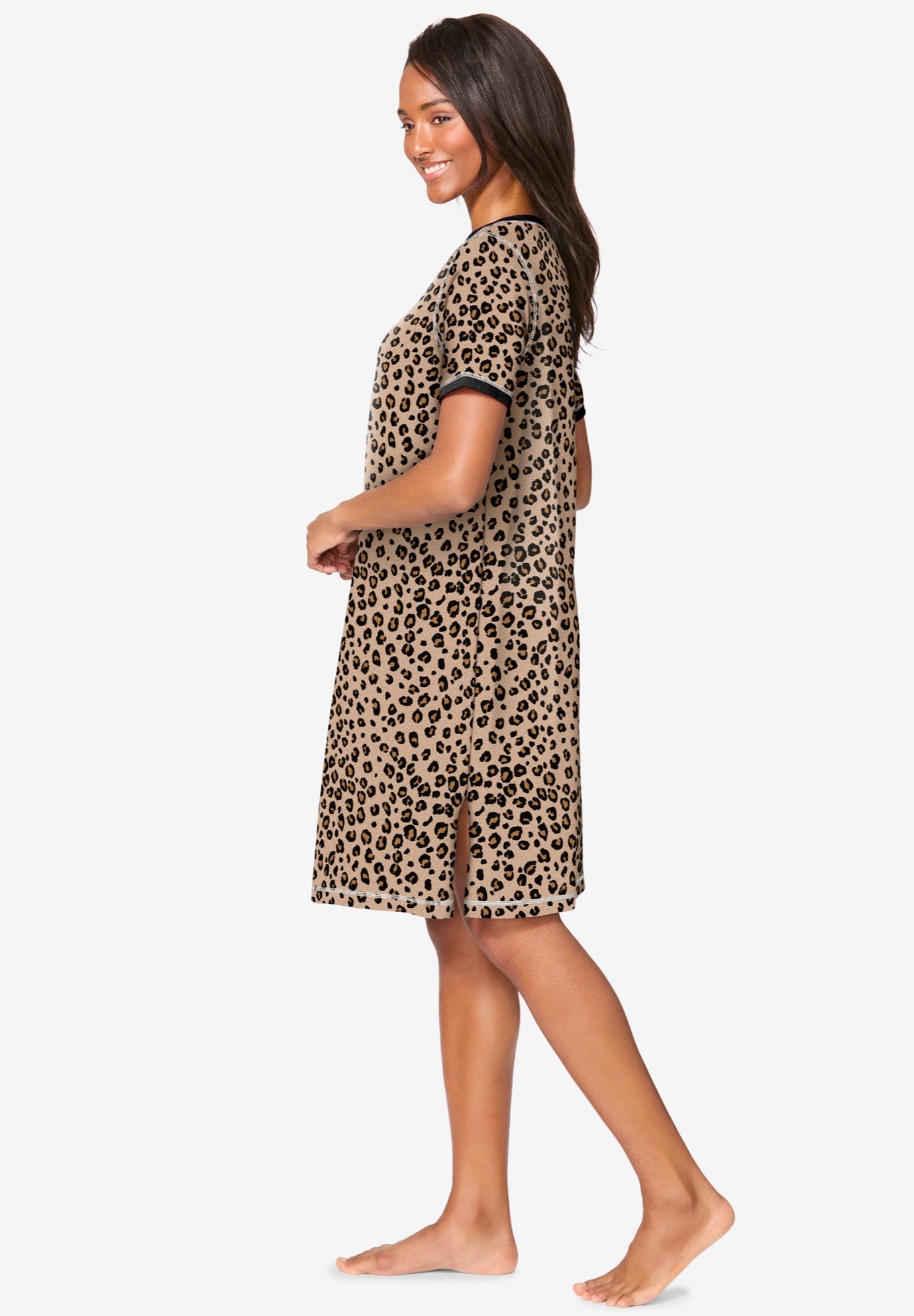 Short Henley Sleepshirt image number 2