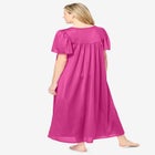 Long Silky Lace-Trim Gown image number null