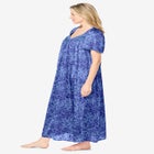 Long Silky Lace-Trim Gown image number null